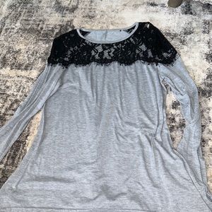 Grey top with Black lace. Women’s